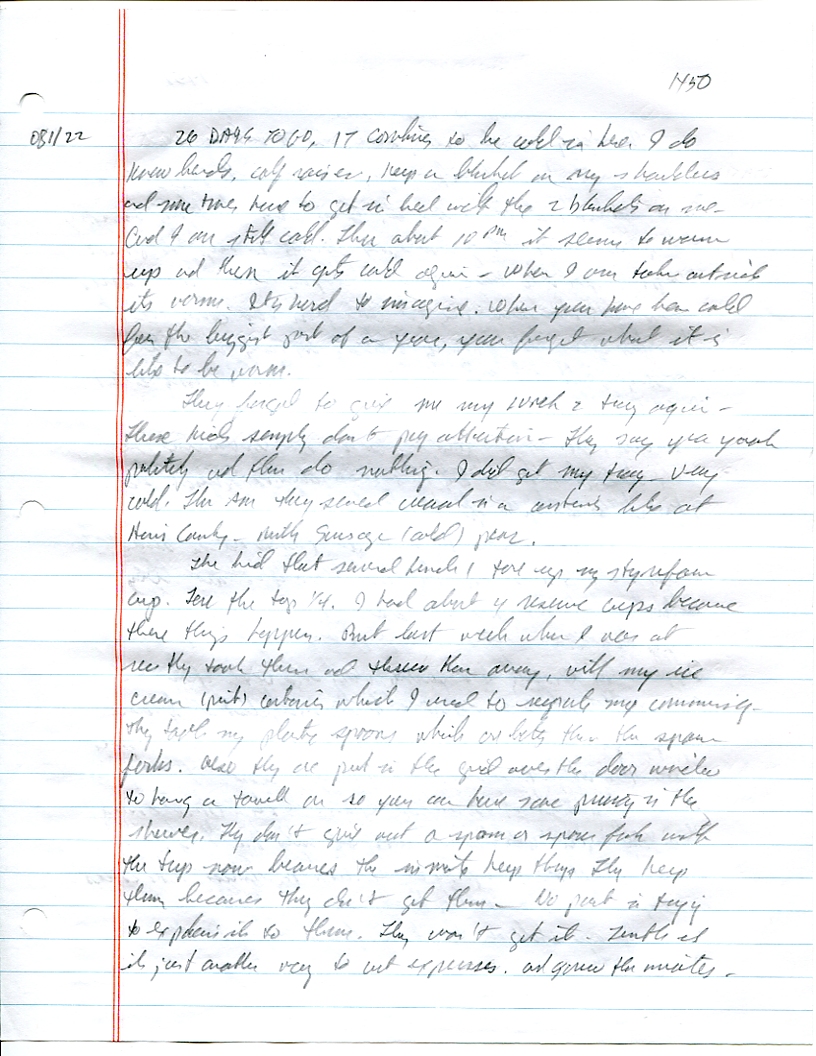 Dr John WorldPeace 2008 Prison Journal